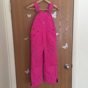 Carhartt quilted lined overalls kids size 6
